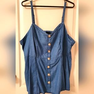 Torrid denim peplum top